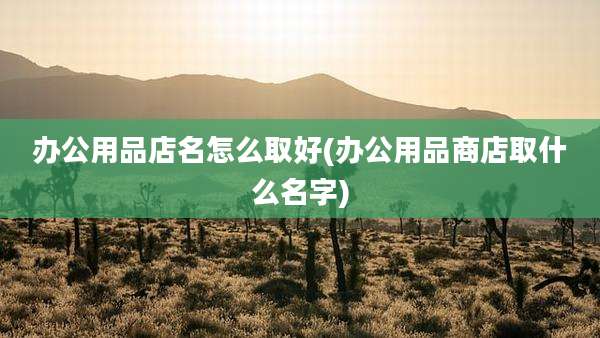办公用品店名怎么取好(办公用品商店取什么名字)
