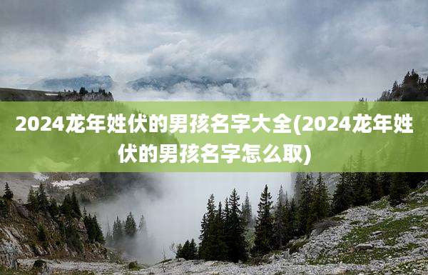 2024龙年姓伏的男孩名字大全(2024龙年姓伏的男孩名字怎么取)