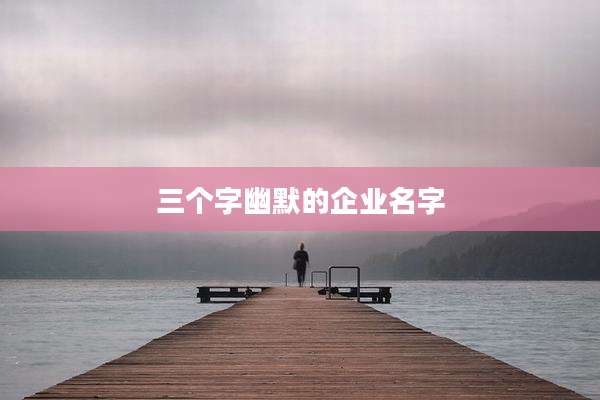 三个字幽默的企业名字