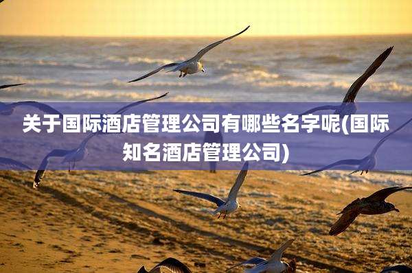关于国际酒店管理公司有哪些名字呢(国际知名酒店管理公司)