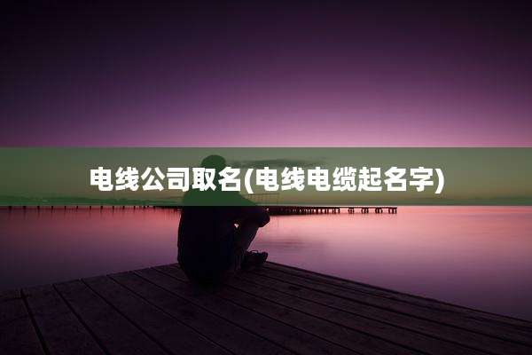电线公司取名(电线电缆起名字)