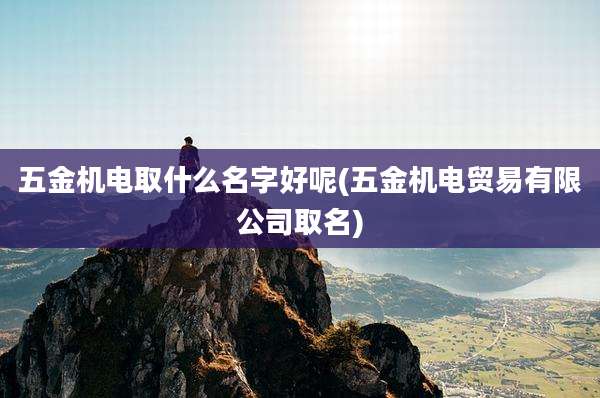 五金机电取什么名字好呢(五金机电贸易有限公司取名)