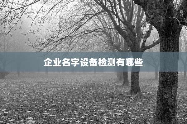 企业名字设备检测有哪些