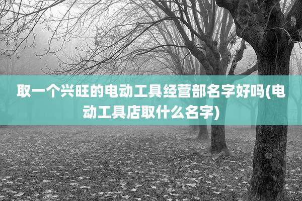 取一个兴旺的电动工具经营部名字好吗(电动工具店取什么名字)