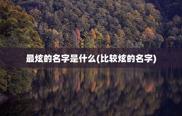 最炫的名字是什么(比较炫的名字)