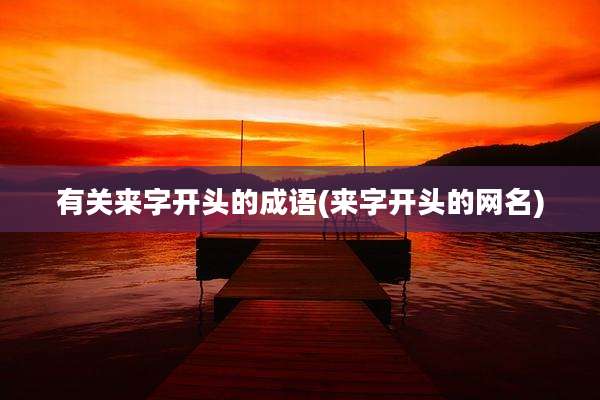 有关来字开头的成语(来字开头的网名)