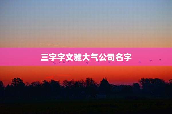 三字字文雅大气公司名字
