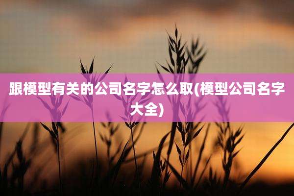 跟模型有关的公司名字怎么取(模型公司名字大全)