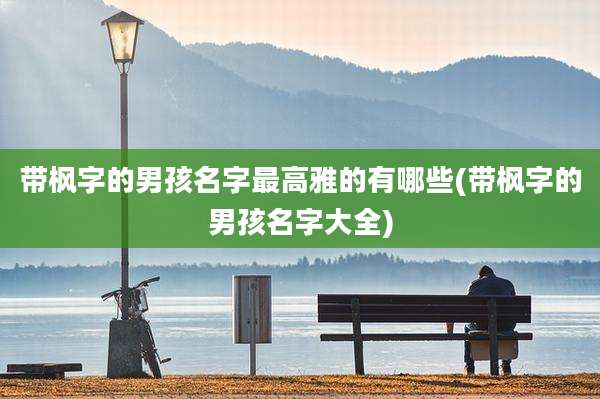 带枫字的男孩名字最高雅的有哪些(带枫字的男孩名字大全)