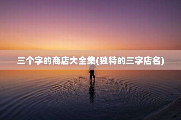 三个字的商店大全集(独特的三字店名)