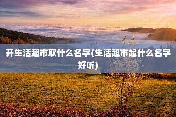 开生活超市取什么名字(生活超市起什么名字好听)