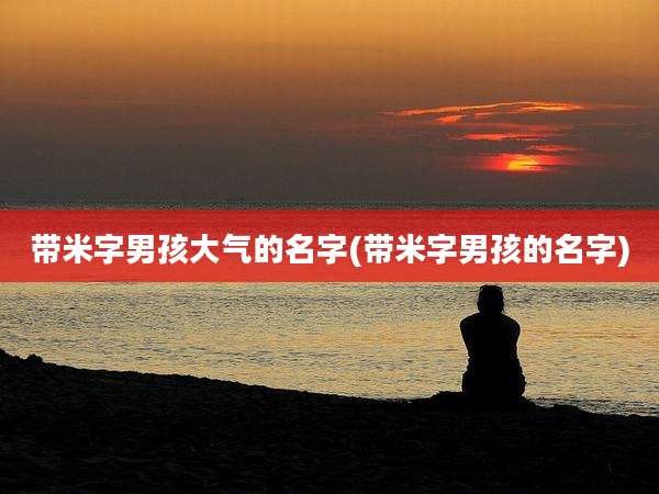 带米字男孩大气的名字(带米字男孩的名字)