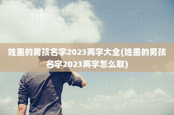姓墨的男孩名字2023两字大全(姓墨的男孩名字2023两字怎么取)