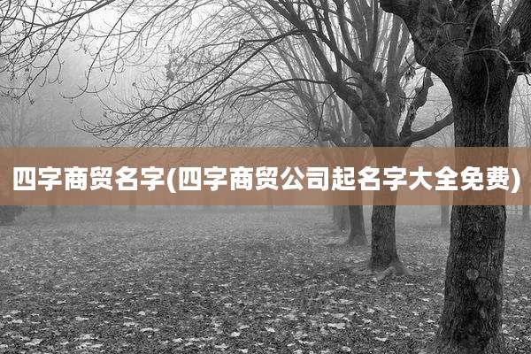 四字商贸名字(四字商贸公司起名字大全免费)