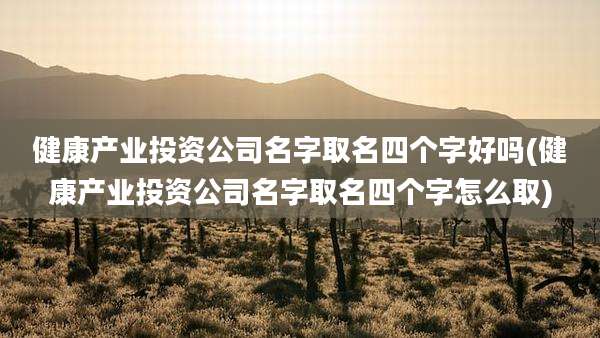 健康产业投资公司名字取名四个字好吗(健康产业投资公司名字取名四个字怎么取)