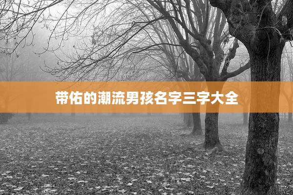 带佑的潮流男孩名字三字大全