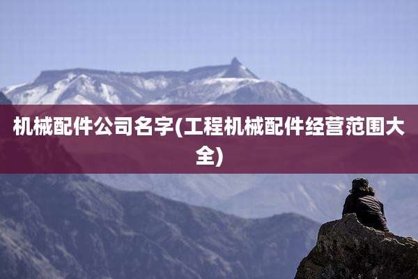 机械配件公司名字(工程机械配件经营范围大全)