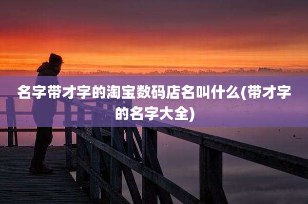 名字带才字的淘宝数码店名叫什么(带才字的名字大全)
