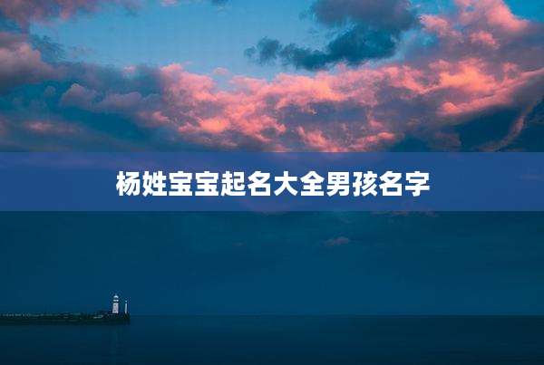 杨姓宝宝起名大全男孩名字