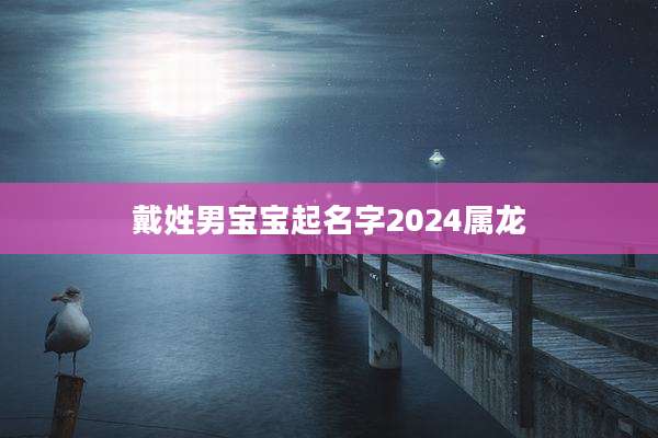 戴姓男宝宝起名字2024属龙