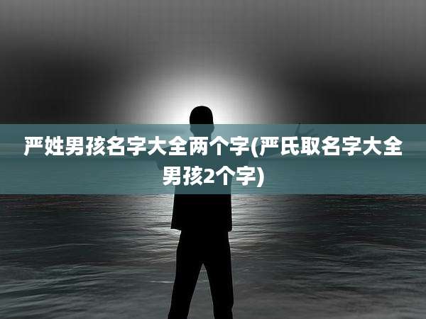 严姓男孩名字大全两个字(严氏取名字大全男孩2个字)