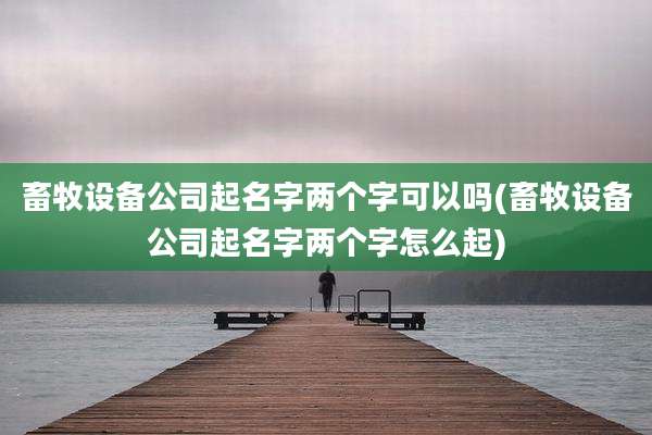 畜牧设备公司起名字两个字可以吗(畜牧设备公司起名字两个字怎么起)