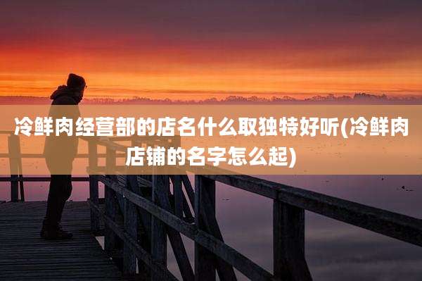 冷鲜肉经营部的店名什么取独特好听(冷鲜肉店铺的名字怎么起)
