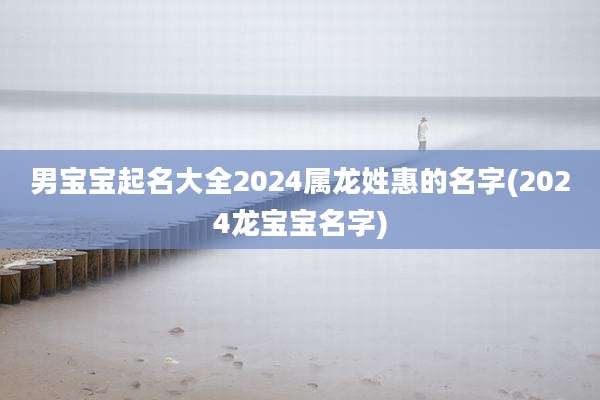 男宝宝起名大全2024属龙姓惠的名字(2024龙宝宝名字)