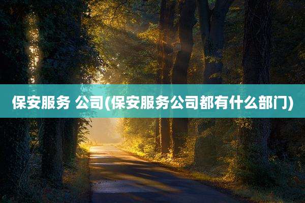 保安服务 公司(保安服务公司都有什么部门)