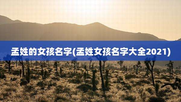 孟姓的女孩名字(孟姓女孩名字大全2021)