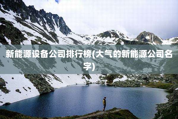 新能源设备公司排行榜(大气的新能源公司名字)