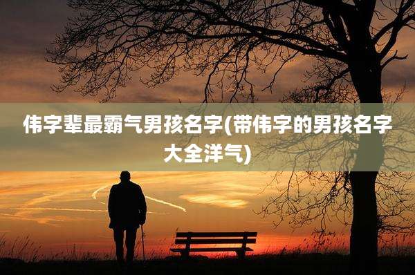伟字辈最霸气男孩名字(带伟字的男孩名字大全洋气)
