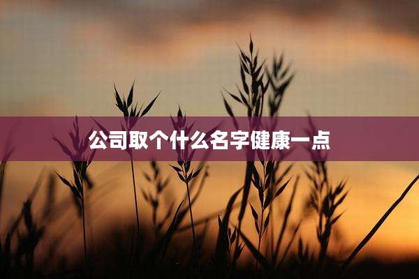 公司取个什么名字健康一点