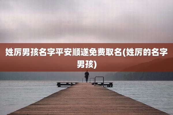 姓厉男孩名字平安顺遂免费取名(姓厉的名字男孩)