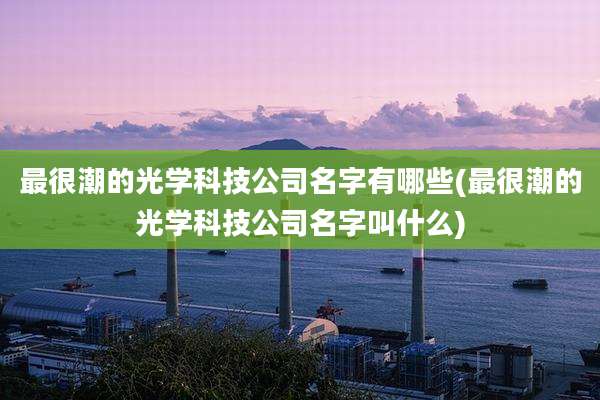 最很潮的光学科技公司名字有哪些(最很潮的光学科技公司名字叫什么)
