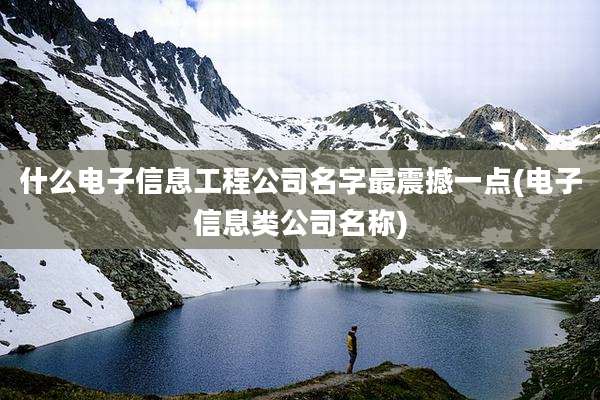 什么电子信息工程公司名字最震撼一点(电子信息类公司名称)