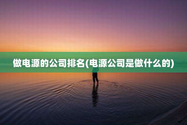 做电源的公司排名(电源公司是做什么的)