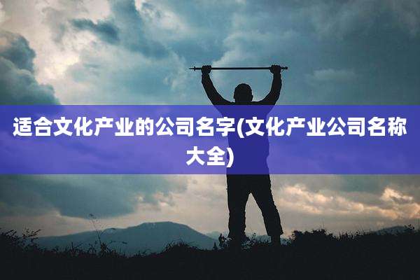适合文化产业的公司名字(文化产业公司名称大全)