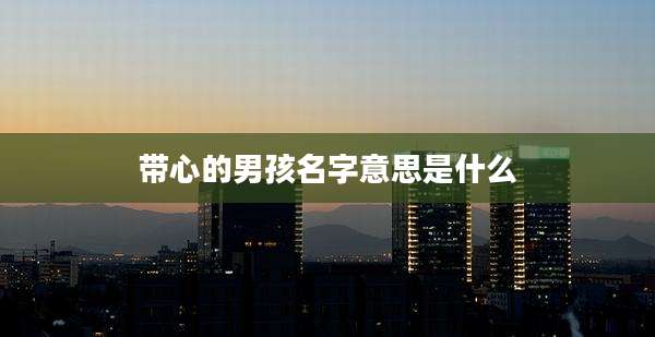 带心的男孩名字意思是什么