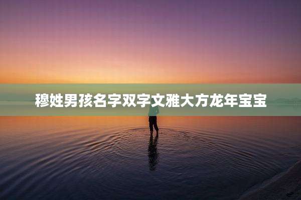 穆姓男孩名字双字文雅大方龙年宝宝