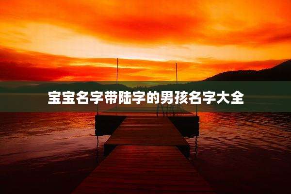 宝宝名字带陆字的男孩名字大全