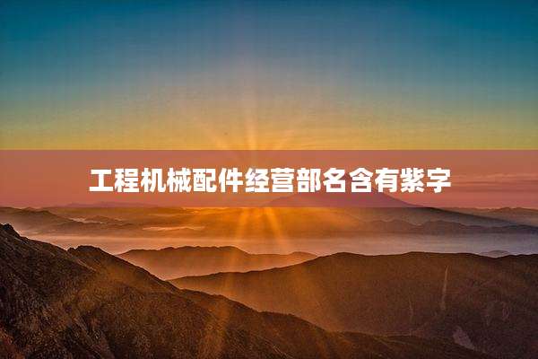 工程机械配件经营部名含有紫字