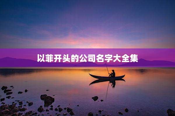 以菲开头的公司名字大全集