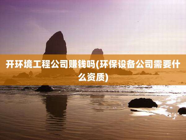 开环境工程公司赚钱吗(环保设备公司需要什么资质)