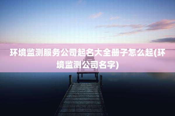 环境监测服务公司起名大全册子怎么起(环境监测公司名字)