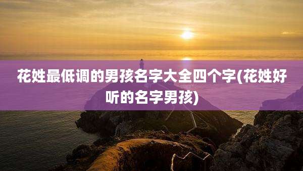花姓最低调的男孩名字大全四个字(花姓好听的名字男孩)