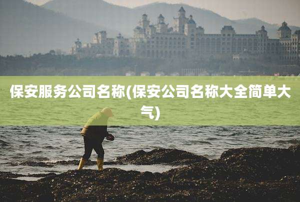 保安服务公司名称(保安公司名称大全简单大气)