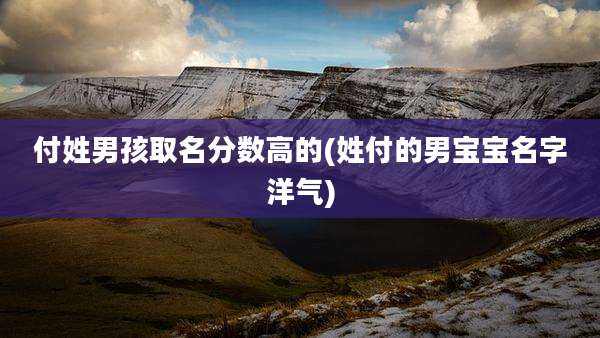 付姓男孩取名分数高的(姓付的男宝宝名字洋气)