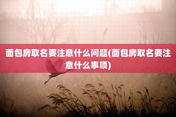 面包房取名要注意什么问题(面包房取名要注意什么事项)