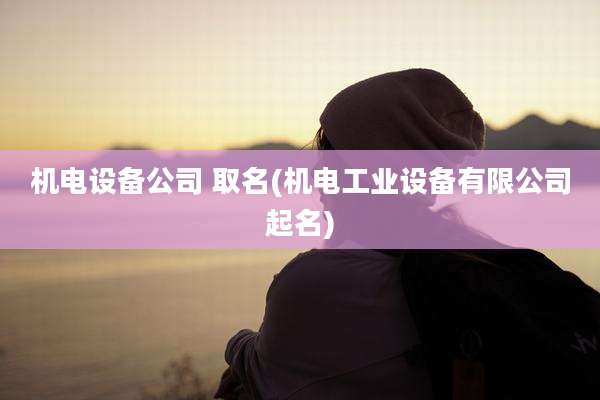 机电设备公司 取名(机电工业设备有限公司起名)